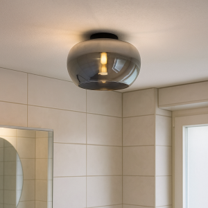 Lampada da soffitto da bagno grigia design, Vidro, IP44