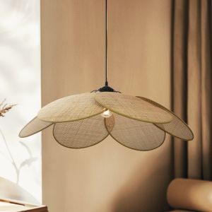 Lampada a sospensione in rattan marrone, Rowen