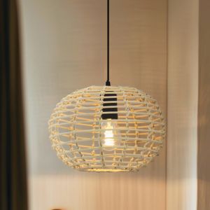 Lampada a sospensione in rattan marrone, Roza