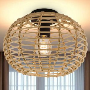 Lampada da soffitto in rattan marrone, Roza