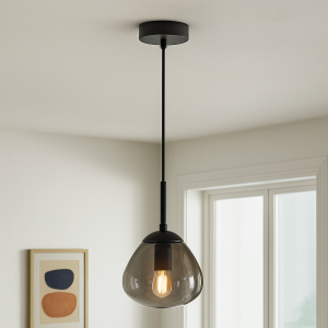 Lampada a sospensione grigia design, Sedef