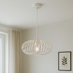 Lampada a sospensione bianca industriale, Lieve