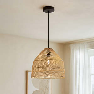 Lampada a sospensione in rattan marrone, Marcia