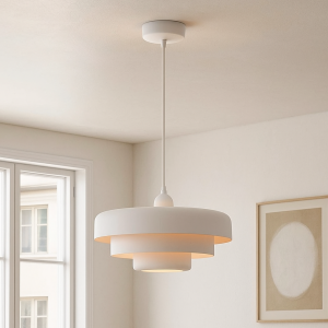 Lampada a sospensione bianca moderna, Meredith