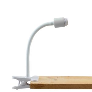 Faretto con pinza bianco in plastica, Merve, con interruttore