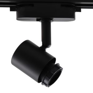 Binario faretto monofasico nero in plastica,