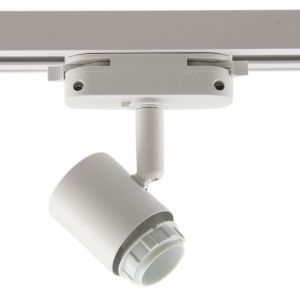 Binario faretto monofasico bianco in plastica,