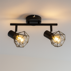 Faretto da soffitto nero industriale, Jaylano