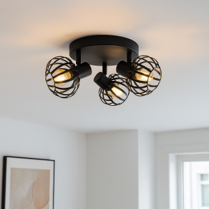 Faretto da soffitto nero industriale, Lieve