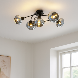 Lampada da soffitto nera design, Skip