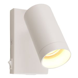 Faretto da parete bianco moderno, Nadi, con interruttore