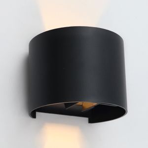 Lampada da parete up down nera moderna, Dion, 6W, 3000K LED, IP65