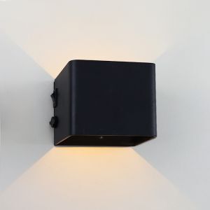 Lampada da parete up down ricaricabile nera, Dion, 1W, 2700K LED, IP44