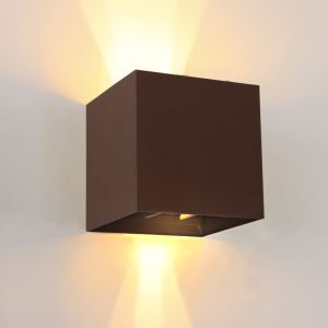 Lampada da parete up down color ruggine moderna, Dion, IP65