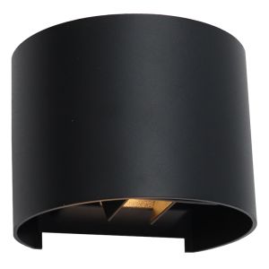 Applique da parete intelligente nera moderna, Dion, 6W, RGBW LED, IP65
