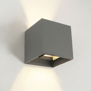 Lampada da parete up down grigia moderna, Dion, IP65