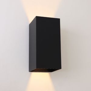 Lampada da parete up down nera moderna, Dion, IP65