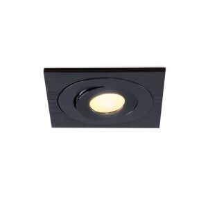 Rona faretto da incasso orientabile quadrato per veranda, IP44, dimmerabile, nero