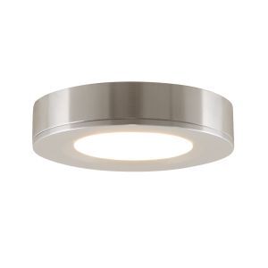 Lampada rotonda per mobile da cucina, argento, con set di connessione e telecomando