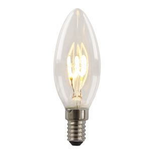 Olucia lampadina a candela LED E14 regolabile Tuelo, 2W, 2700K