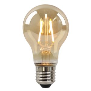 Olucia lampadina a filamento LED E27 regolabile Yona, ambra, A60, 2W, 2200K