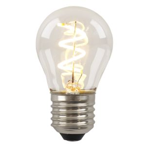 Olucia lampadina a filamento LED E27 regolabile Tuelo, P45, 4W, 2700K