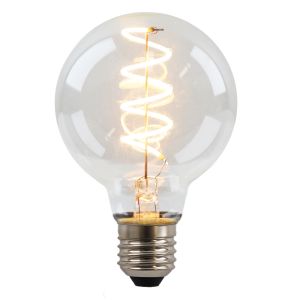Olucia lampadina a filamento LED E27 regolabile Tuelo, G80, 4W, 2700K