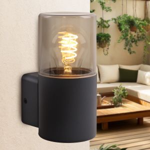 Lampada da esterno nera moderna, Sanel, IP44