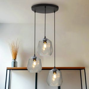Lampada a sospensione trasparente retrò, Jian