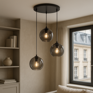 Lampada a sospensione grigia design, Giada
