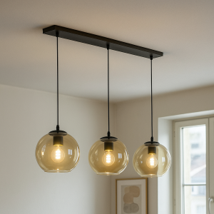 Lampada a sospensione ambrata design, Giada