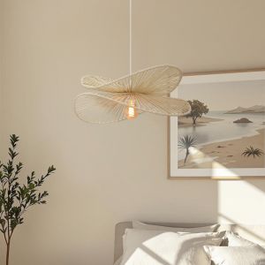 Lampada a sospensione di carta beige, Rosalie