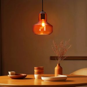 Lampada a sospensione arancione design, Sabina