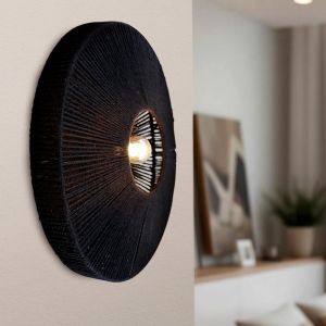 Applique da parete nera rustica, Sanny, con interruttore