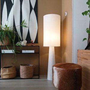 Lampada da terra beige moderna, Timmy, con interruttore