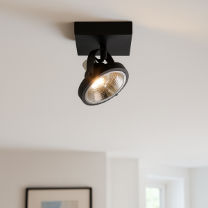 Lampada da soffitto nera moderna, Morris