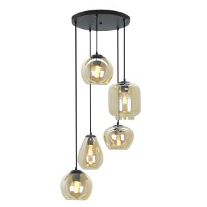 Lampada a sospensione ambrata moderna, Caia