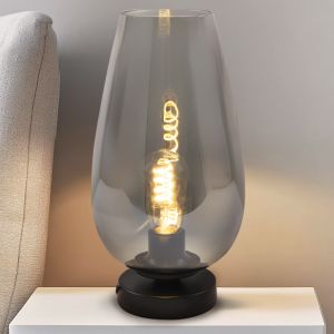 Lampada da tavolo grigia design, Andy, con interruttore