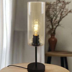 Lampada da tavolo ambrata moderna, Gaya, con interruttore