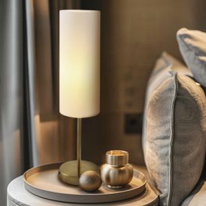 Lampada da tavolo bianca moderna, Gaya, con interruttore