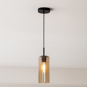 Lampada a sospensione per tavolo da pranzo ambrata moderna, Gaya