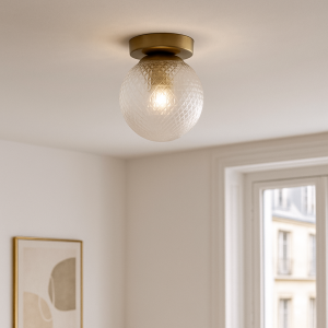 Lampada da soffitto trasparente retrò, Johnson