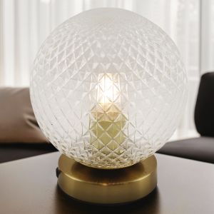 Lampada da tavolo trasparente retrò, Johnson, con interruttore