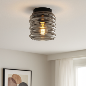 Lampada da soffitto grigia in vetro, Karen