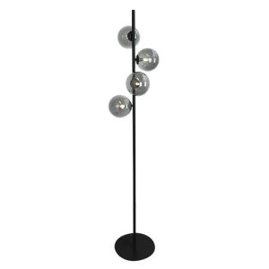 Lampada da terra grigia design, Remo, con interruttore