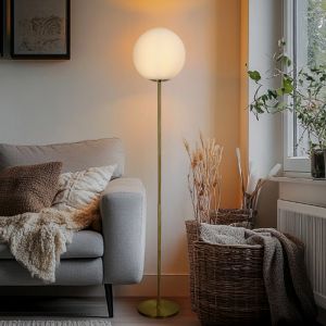 Lampada da terra bianca design, Dolf, con interruttore