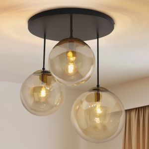 Lampada da soffitto ambrata design, Dolf