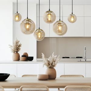 Lampada a sospensione ambrata design, Dolf