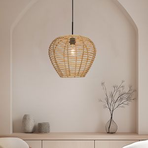 Lampada a sospensione in rattan marrone, Irene