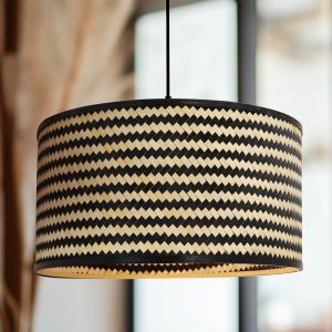 Lampada a sospensione in bambù nera, Jildau